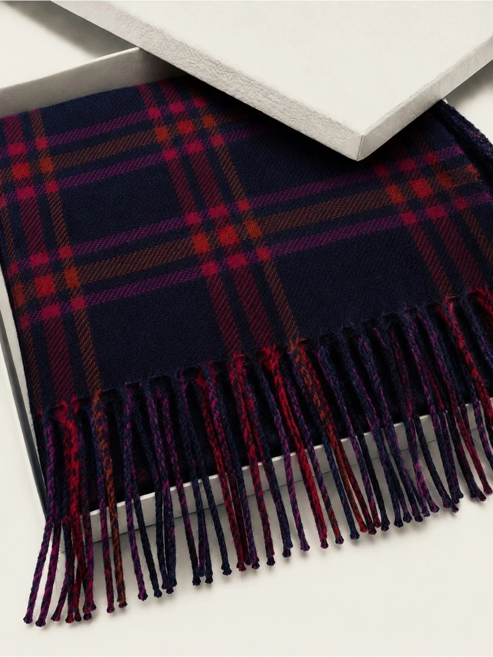 Dior lambswool plaid check scarf